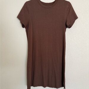 Lululemon Classic-Fit Cotton-Blend T-Shirt Dress Java